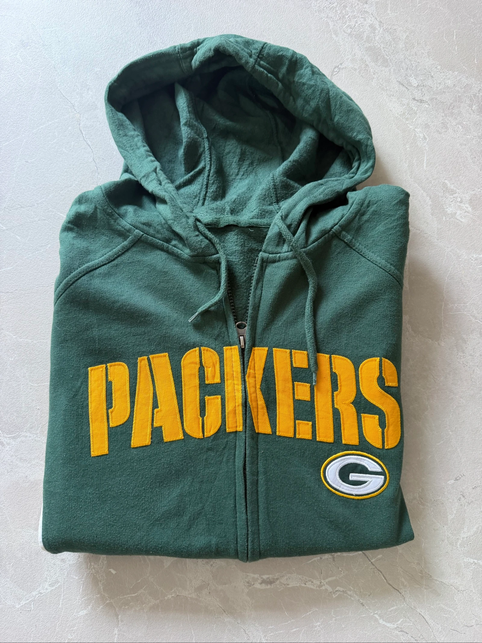 Sweat à capuche zippé NFL Green Bay Packers vert et jaune – Taille XL